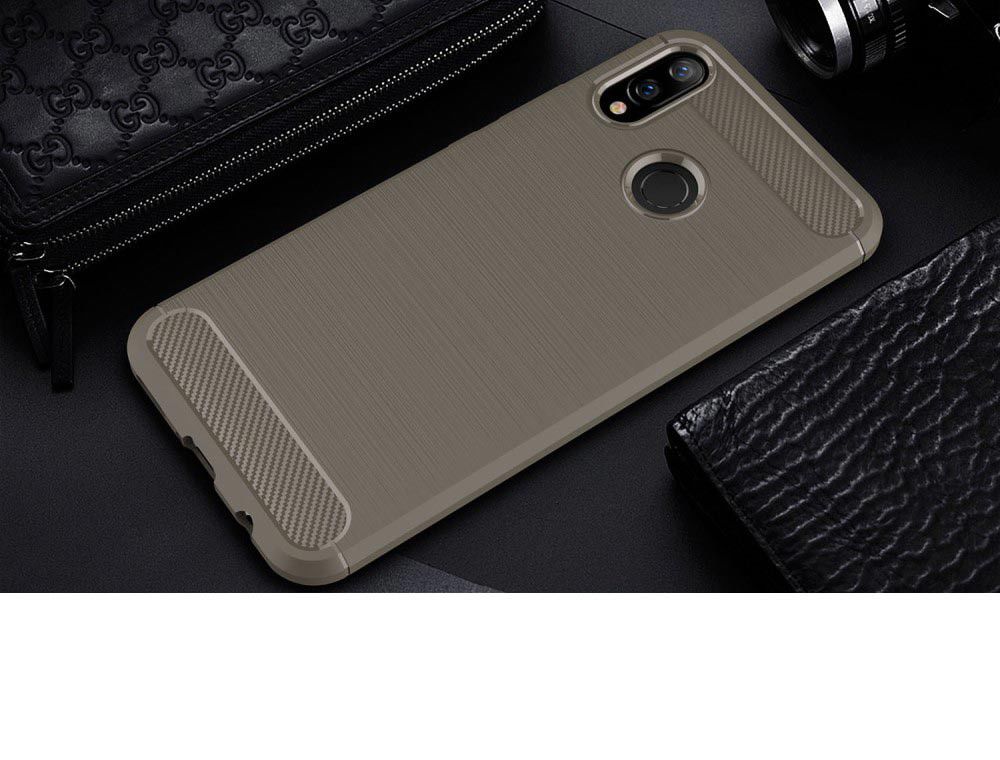 Huawei P Smart Plus Geborsteld TPU Hoesje Grijs afbeelding 2