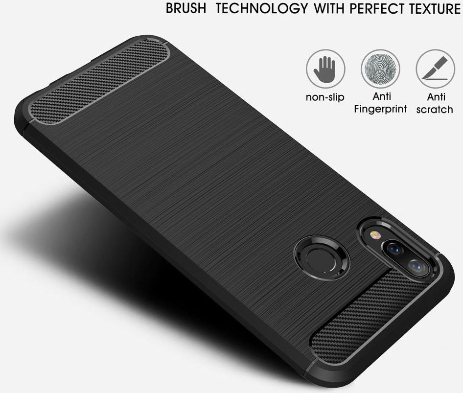 Huawei P Smart Plus Geborsteld TPU Hoesje Grijs afbeelding 4