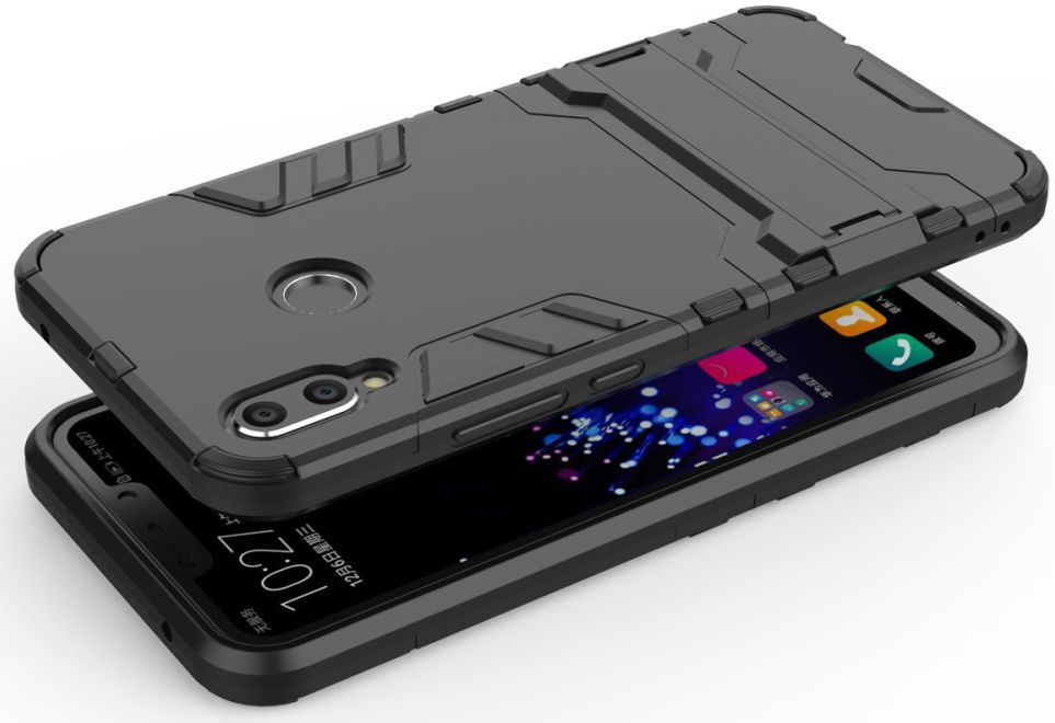 Huawei P Smart+ Hybride Stand Hoesje Zwart afbeelding 5