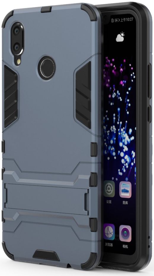 Huawei P Smart+ Hybride Stand Hoesje Blauw afbeelding 1