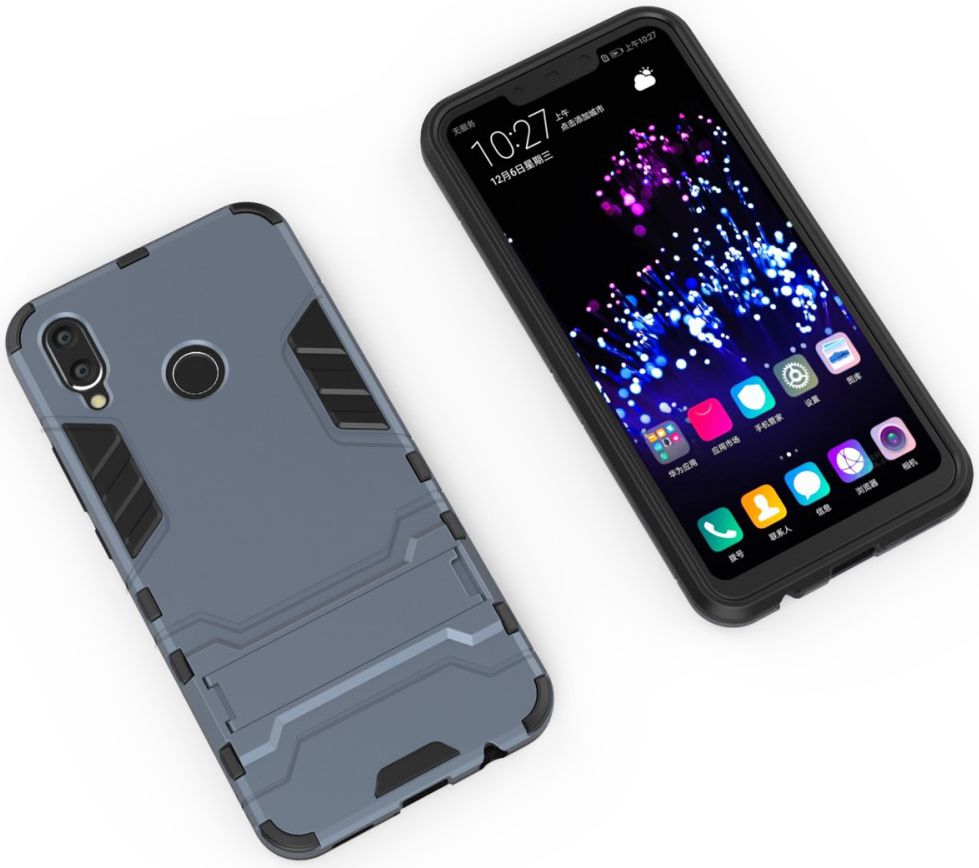 Huawei P Smart+ Hybride Stand Hoesje Blauw afbeelding 3