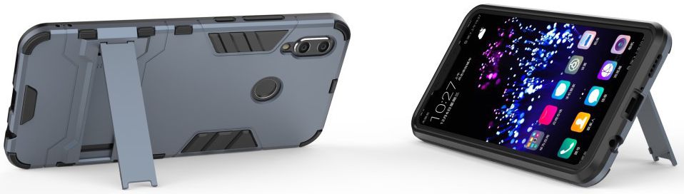 Huawei P Smart+ Hybride Stand Hoesje Blauw afbeelding 4