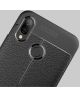 Huawei P Smart Plus Hoesje met Kunstleer Coating Zwart