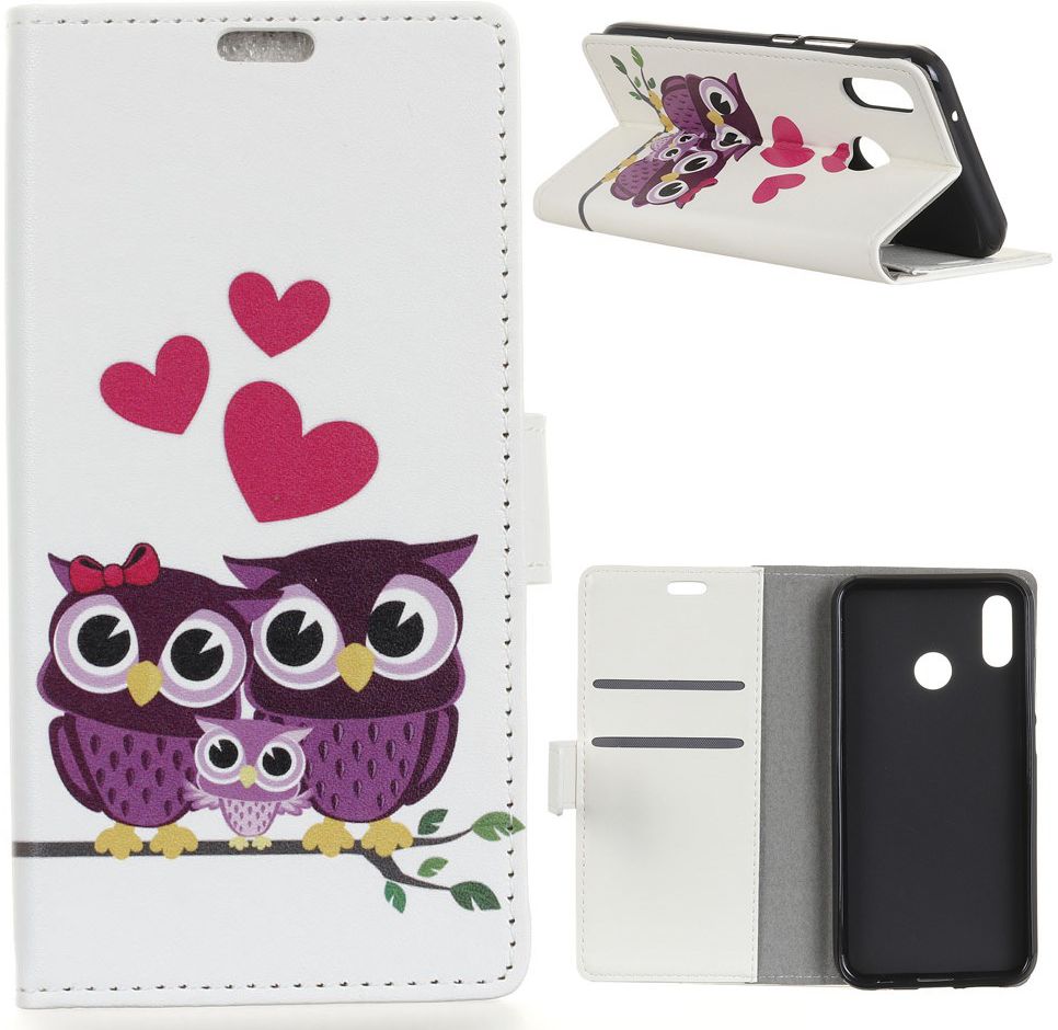 Huawei P Smart Plus Portemonnee Hoesje me Uilen Print afbeelding 11