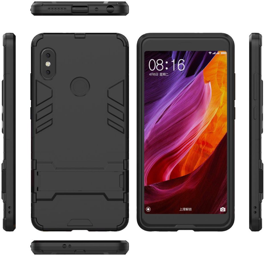 Xiaomi Redmi Note 5 Hybride Hoesje met Standaard Zwart afbeelding 6