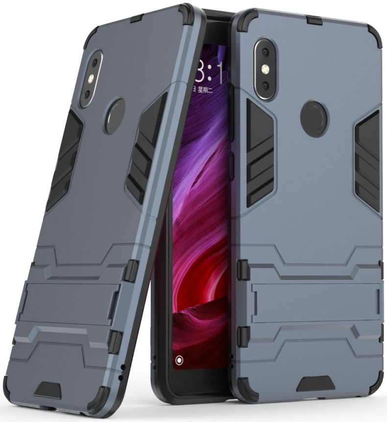 Xiaomi Redmi Note 5 Hybride Hoesje met Standaard Blauw afbeelding 5