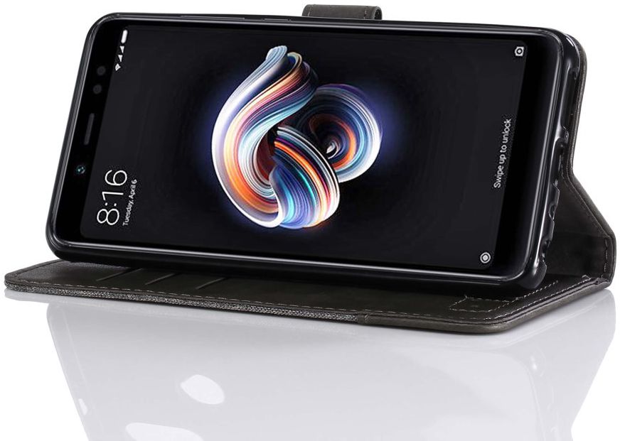 Xiaomi Redmi Note 5 Stijlvol Portemonnee Hoesje Grijs afbeelding 14