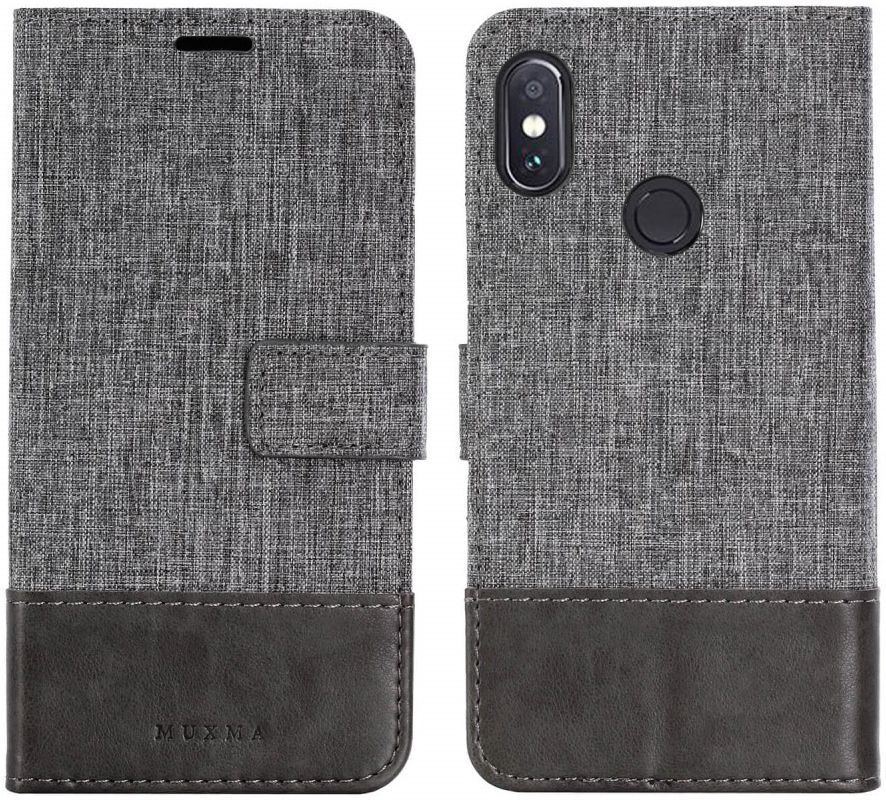 Xiaomi Redmi Note 5 Stijlvol Portemonnee Hoesje Grijs afbeelding 4