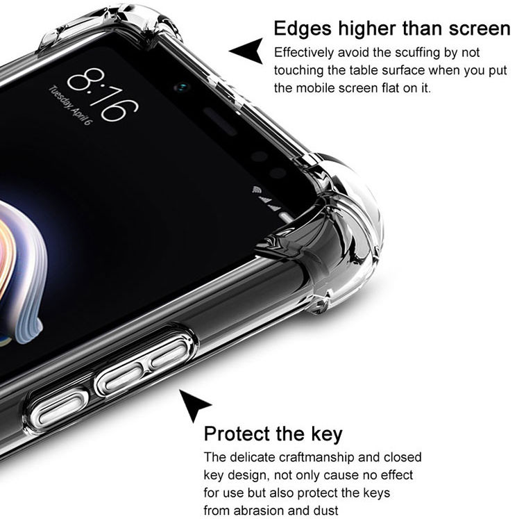 IMAK Xiaomi Redmi Note 5 Hoesje TPU met Screenprotector Transparant afbeelding 4