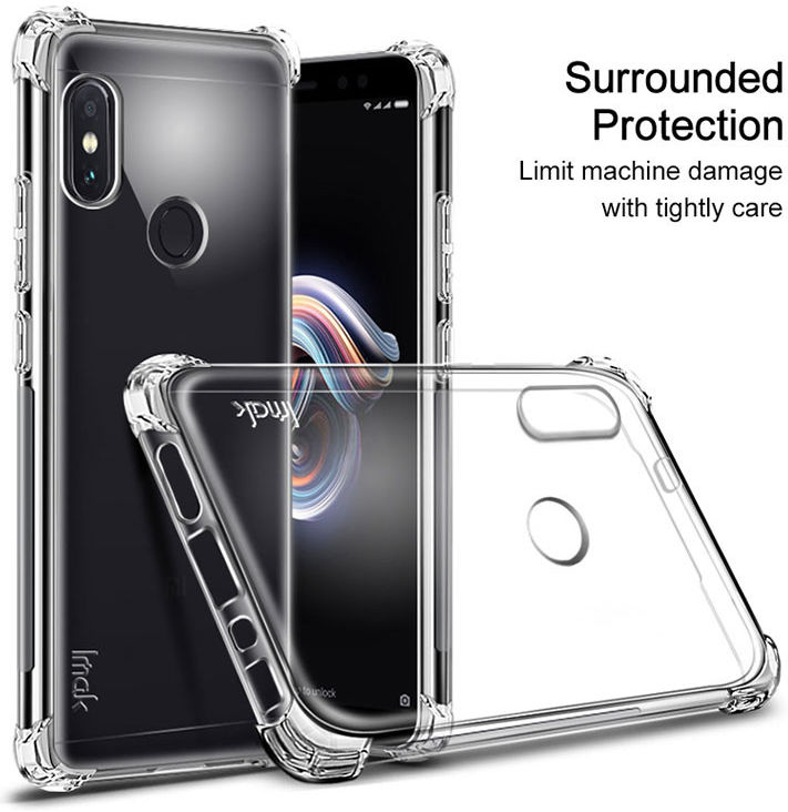 IMAK Xiaomi Redmi Note 5 Hoesje TPU met Screenprotector Transparant afbeelding 6