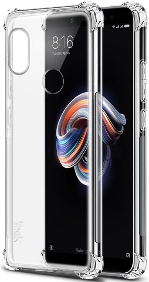 IMAK Xiaomi Redmi Note 5 Hoesje TPU met Screenprotector Transparant afbeelding 2