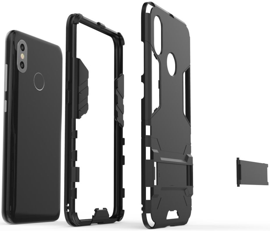 Xiaomi Mi 8 Hybride hoesje met Standaard Zwart afbeelding 2