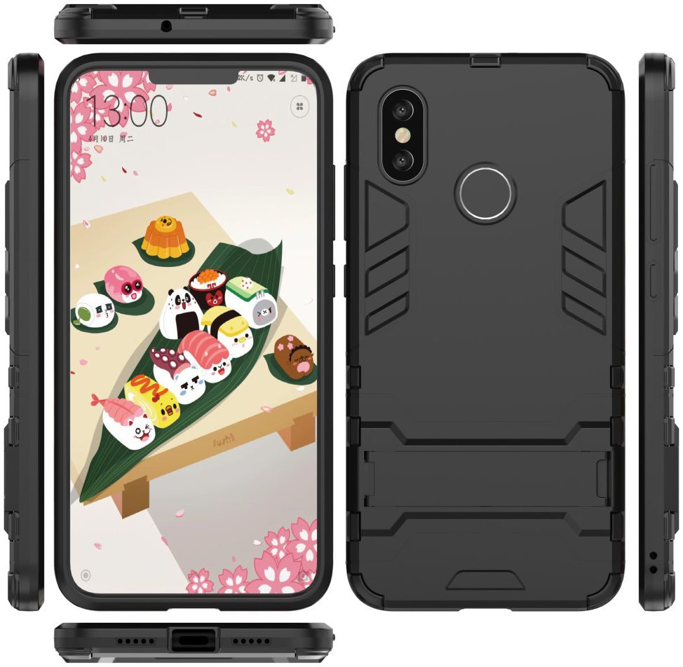 Xiaomi Mi 8 Hybride hoesje met Standaard Zwart afbeelding 6
