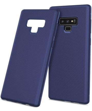 Samsung Galaxy Note 9 Twill Slim Texture Back Cover Blauw Hoesjes