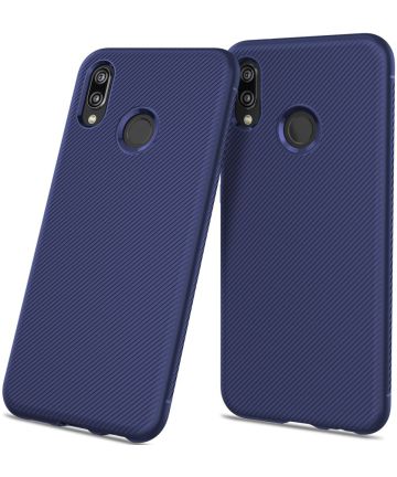 Huawei P20 Lite Twill Slim Texture Back Cover Blauw Hoesjes