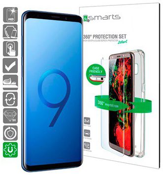 4smarts Tempered Glass + TPU Hoesje Samsung Galaxy S9 Plus Transparant afbeelding 1