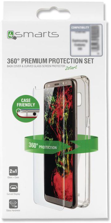 4smarts Tempered Glass + TPU Hoesje Samsung Galaxy S9 Transparant afbeelding 1