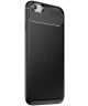 Apple iPhone 6(S) Siliconen Carbon Hoesje Zwart