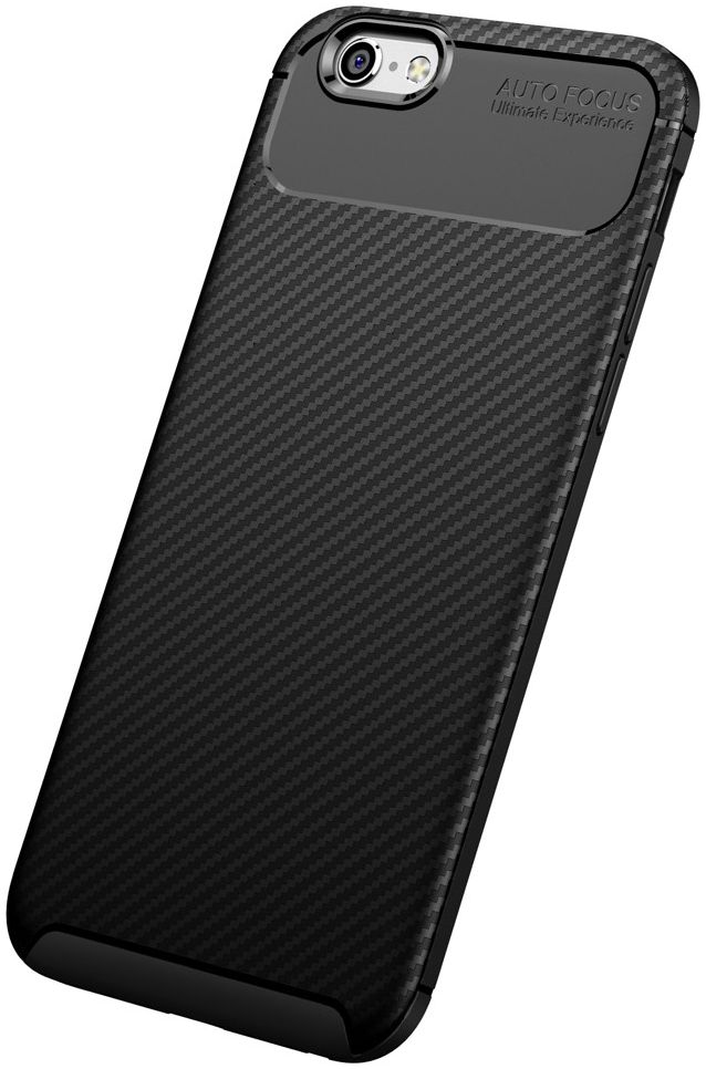 Apple iPhone 6(S) Siliconen Carbon Hoesje Zwart afbeelding 10