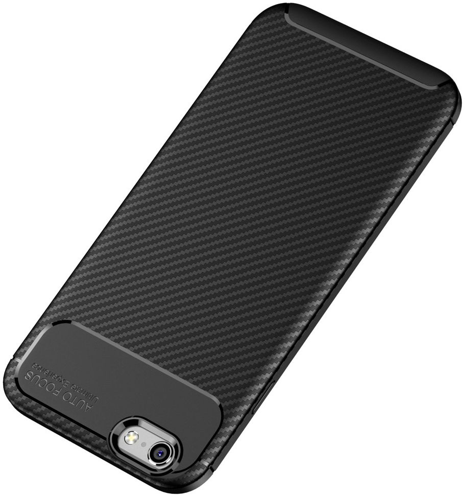Apple iPhone 6(S) Siliconen Carbon Hoesje Zwart afbeelding 11