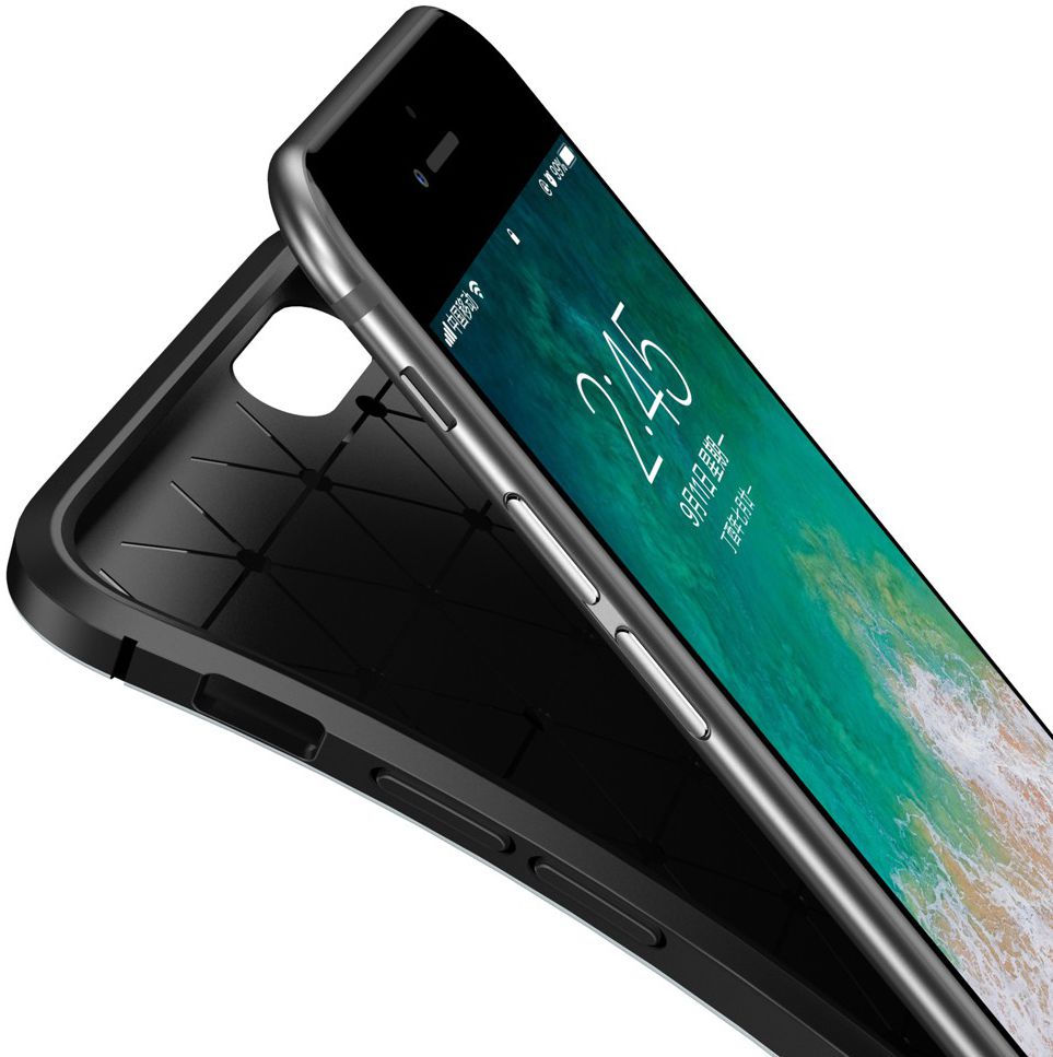 Apple iPhone 6(S) Siliconen Carbon Hoesje Zwart afbeelding 4