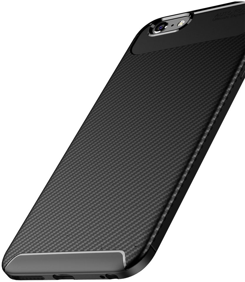 Apple iPhone 6(S) Plus Siliconen Carbon Hoesje Zwart afbeelding 7