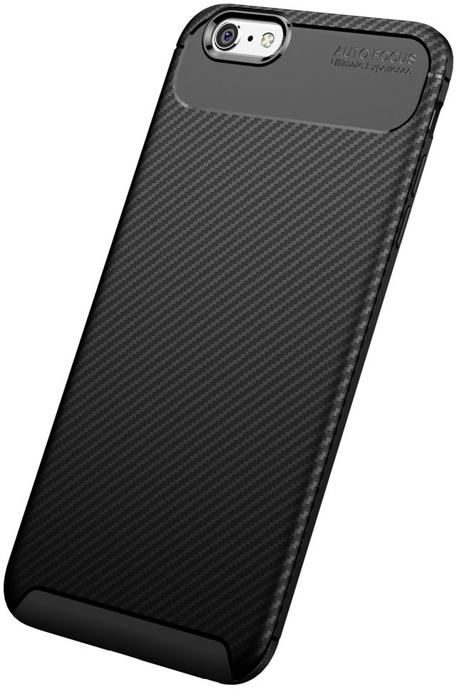 Apple iPhone 6(S) Plus Siliconen Carbon Hoesje Zwart afbeelding 9