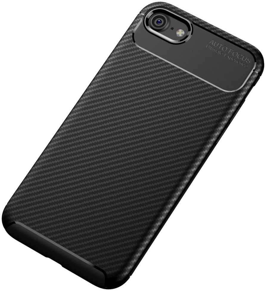Apple iPhone 7 / 8 Siliconen Carbon Hoesje Zwart afbeelding 9