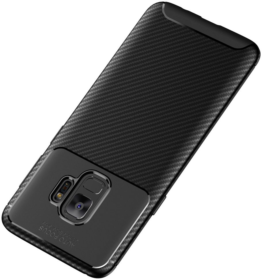 Samsung Galaxy S9 Siliconen Carbon Hoesje Zwart afbeelding 11