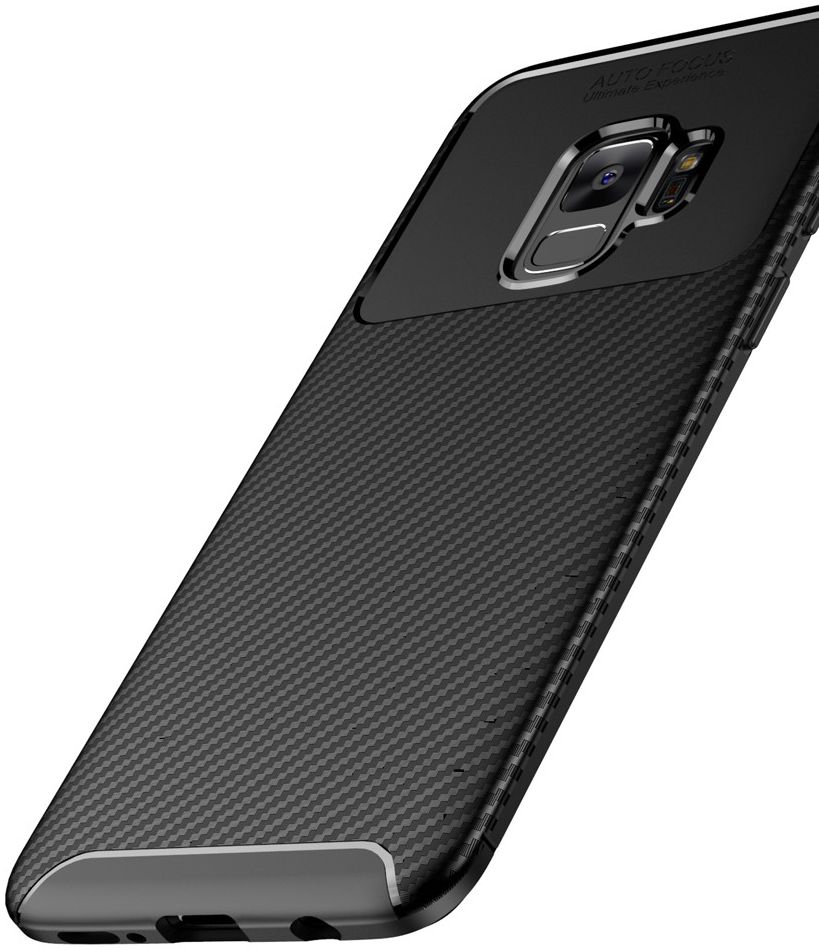 Samsung Galaxy S9 Siliconen Carbon Hoesje Zwart afbeelding 12