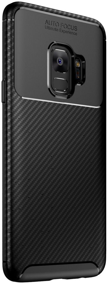 Samsung Galaxy S9 Siliconen Carbon Hoesje Zwart afbeelding 2