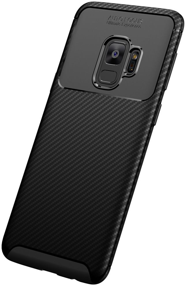 Samsung Galaxy S9 Siliconen Carbon Hoesje Zwart afbeelding 4