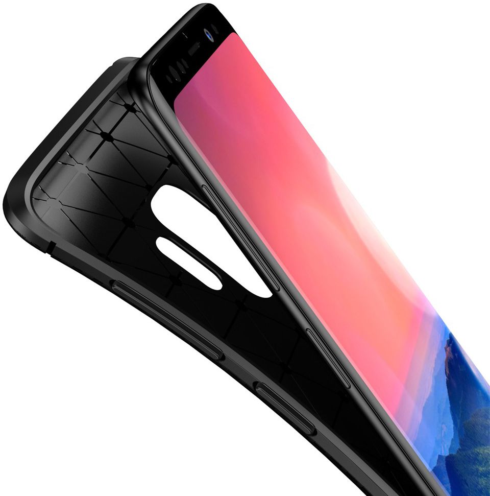 Samsung Galaxy S9 Siliconen Carbon Hoesje Zwart afbeelding 6
