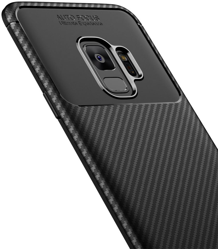 Samsung Galaxy S9 Siliconen Carbon Hoesje Zwart afbeelding 8