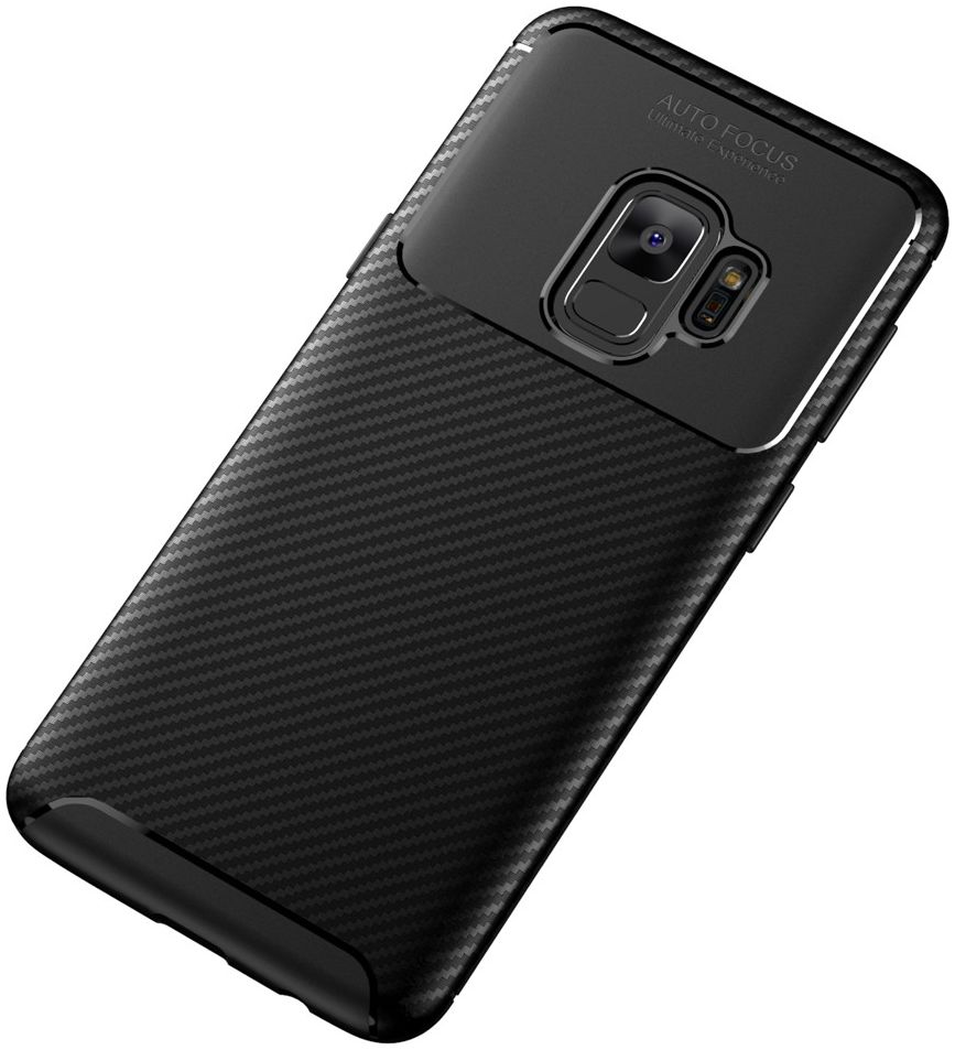 Samsung Galaxy S9 Siliconen Carbon Hoesje Zwart afbeelding 10
