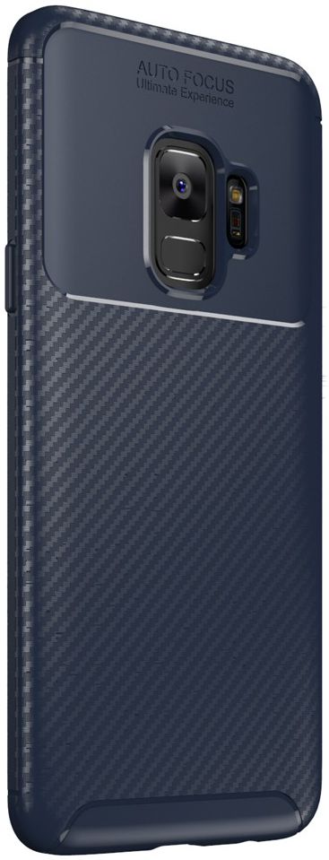Samsung Galaxy S9 Siliconen Carbon Hoesje Blauw afbeelding 2