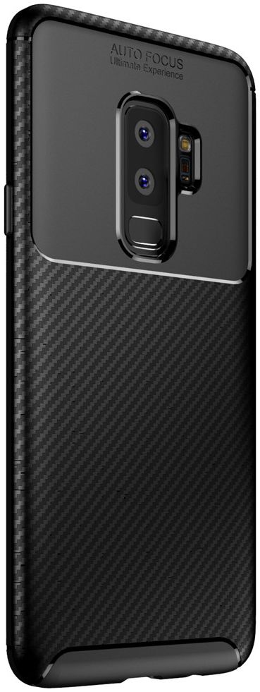 Samsung Galaxy S9 Plus Siliconen Carbon Hoesje Zwart afbeelding 2