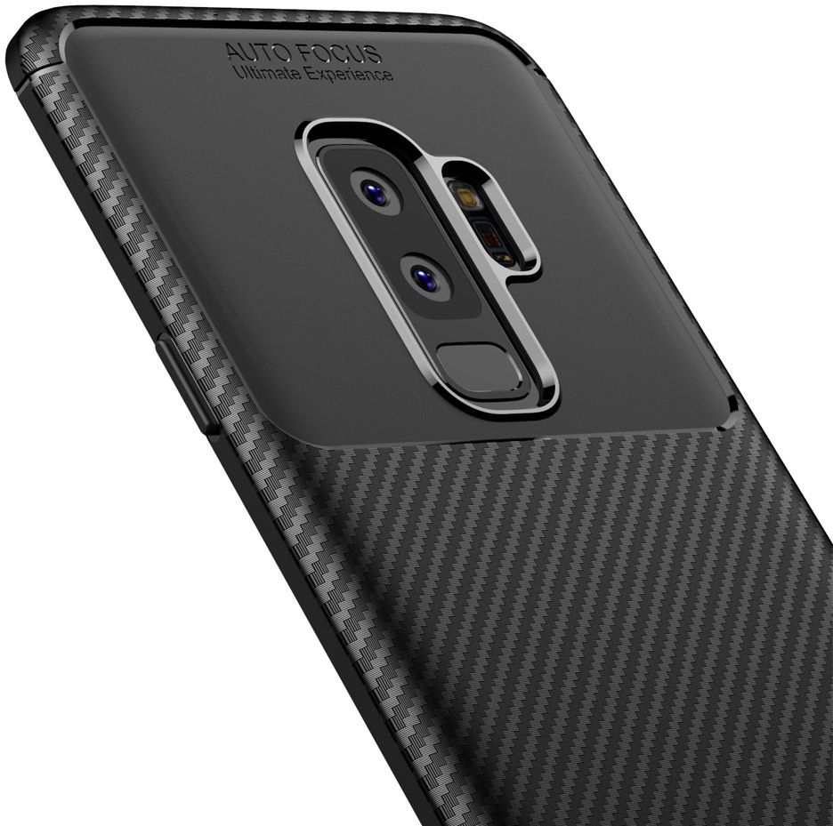Samsung Galaxy S9 Plus Siliconen Carbon Hoesje Zwart afbeelding 5