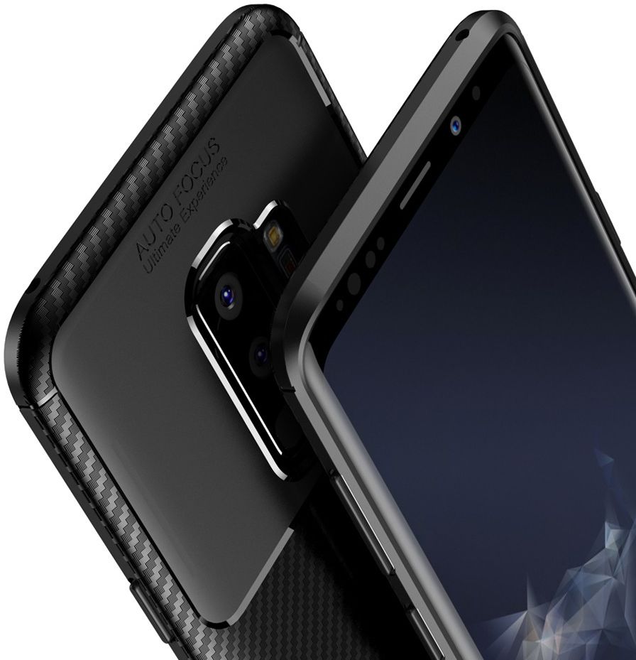 Samsung Galaxy S9 Plus Siliconen Carbon Hoesje Zwart afbeelding 6
