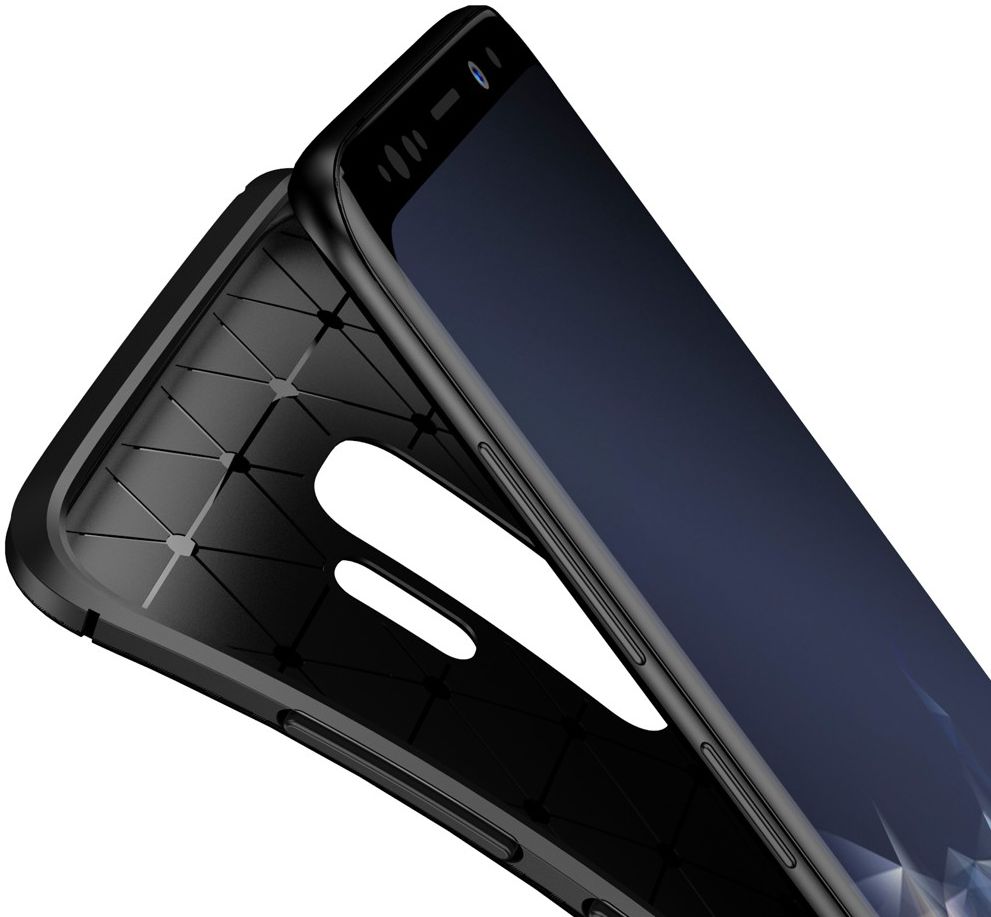 Samsung Galaxy S9 Plus Siliconen Carbon Hoesje Zwart afbeelding 7