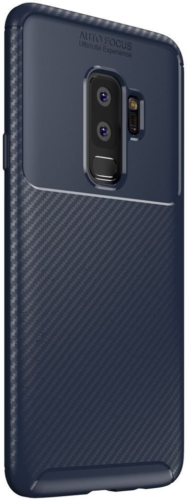 Samsung Galaxy S9 Plus Siliconen Carbon Hoesje Blauw afbeelding 2