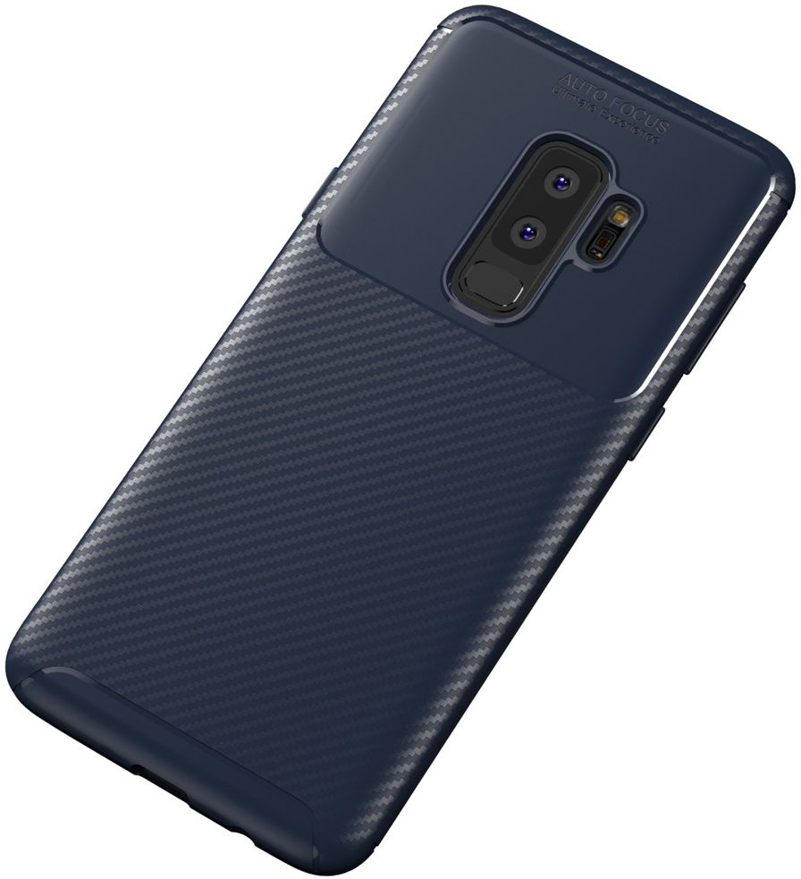 Samsung Galaxy S9 Plus Siliconen Carbon Hoesje Blauw afbeelding 4