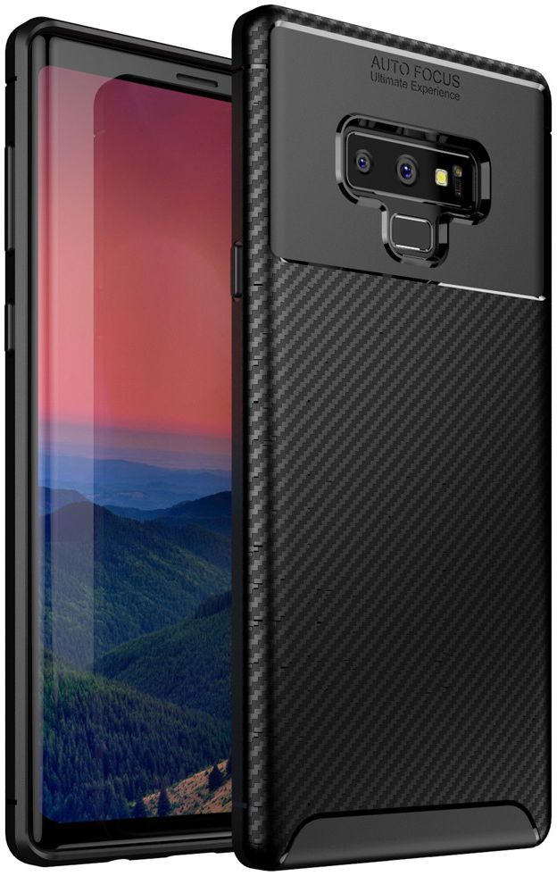 Samsung Galaxy Note 9 Siliconen Carbon Hoesje Zwart afbeelding 1