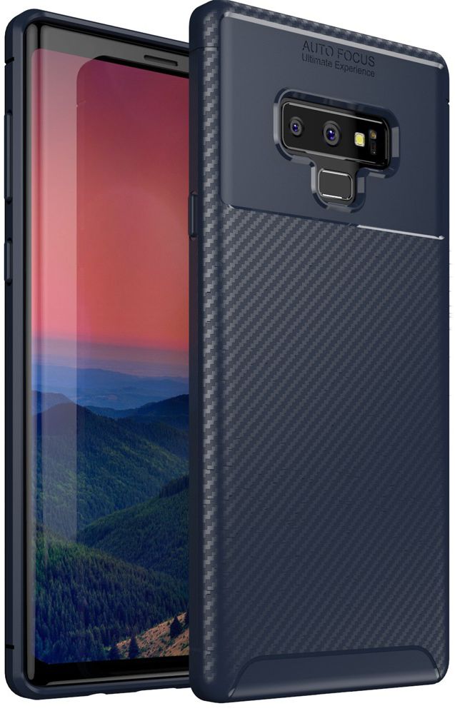 Samsung Galaxy Note 9 Siliconen Carbon Hoesje Blauw afbeelding 1