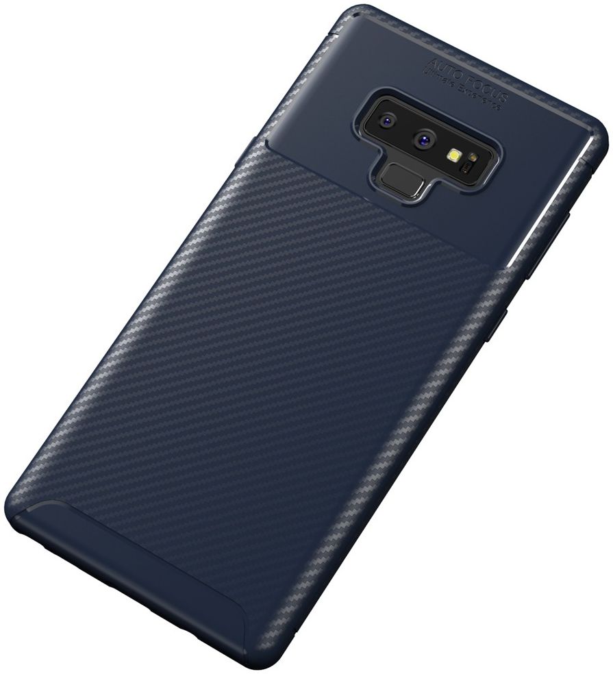 Samsung Galaxy Note 9 Siliconen Carbon Hoesje Blauw afbeelding 2