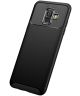 Samsung Galaxy A6 Siliconen Carbon Hoesje Zwart