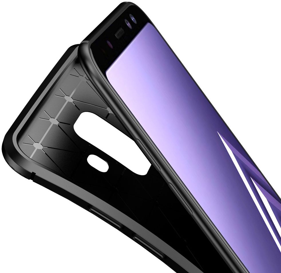 Samsung Galaxy A6 Siliconen Carbon Hoesje Zwart afbeelding 6