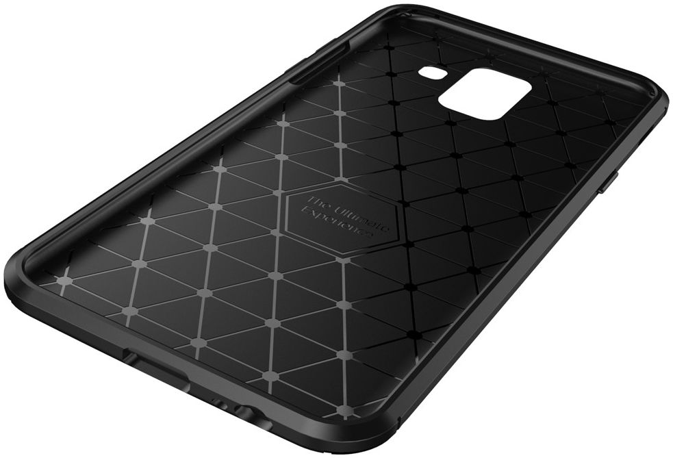 Samsung Galaxy A6 Siliconen Carbon Hoesje Zwart afbeelding 7