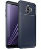 Samsung Galaxy A6 Siliconen Carbon Hoesje Blauw