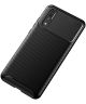 Huawei P20 Siliconen Carbon Hoesje Zwart